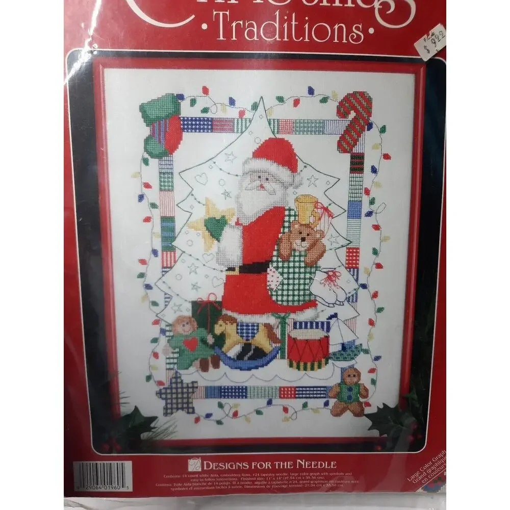 Designs For The Needle Christmas Traditions Cross Stitch Kit Patchwork Santa
